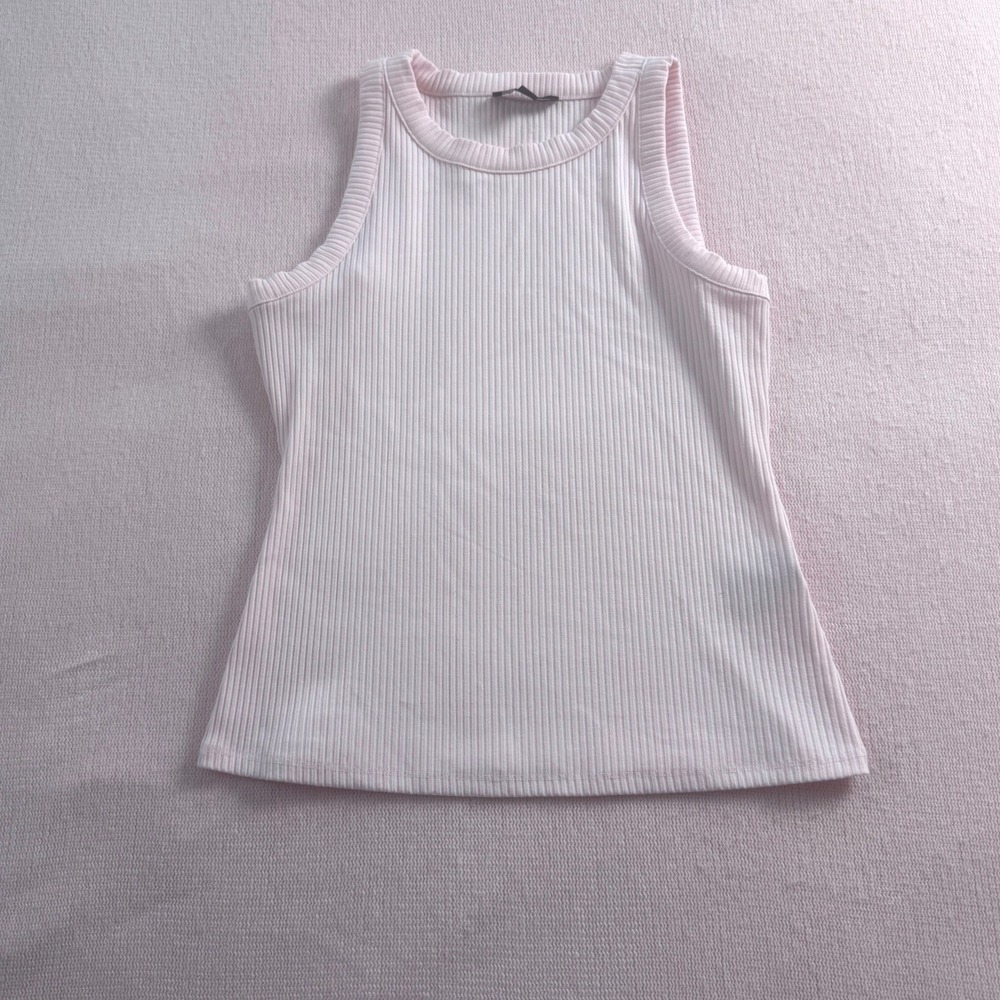 INC International Concepts Tank Top Womens S Pink Ribbed Sleeveless Knit
